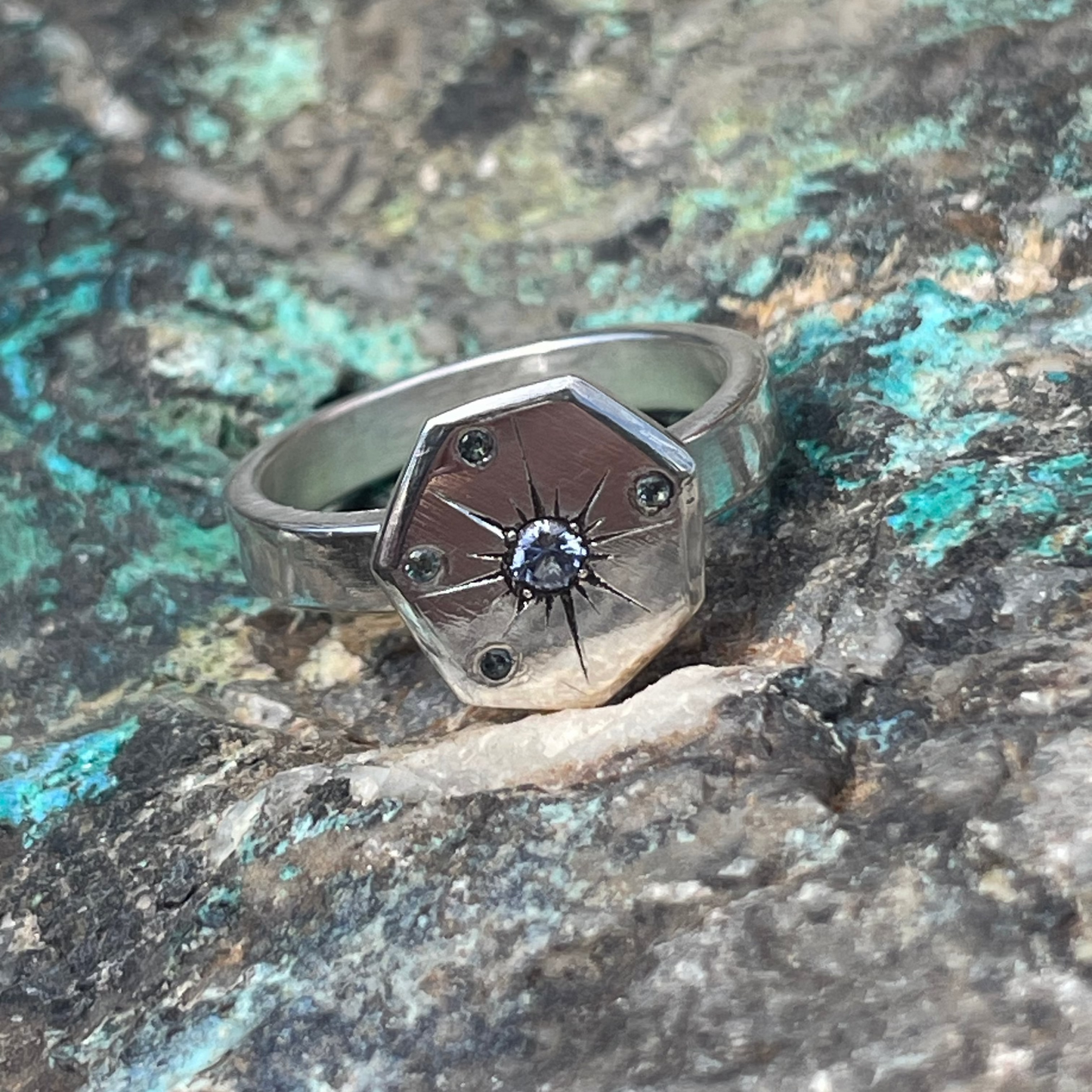 Cosmic Angles Starset Sapphire Ring